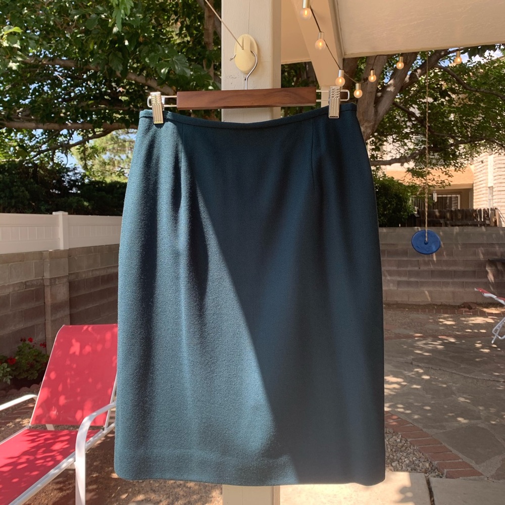 Jones New York pencil skirt pure wool dark teal size 10